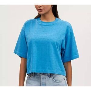 NWT Coach Signature C Cropped T-Shirt in Blue. XL